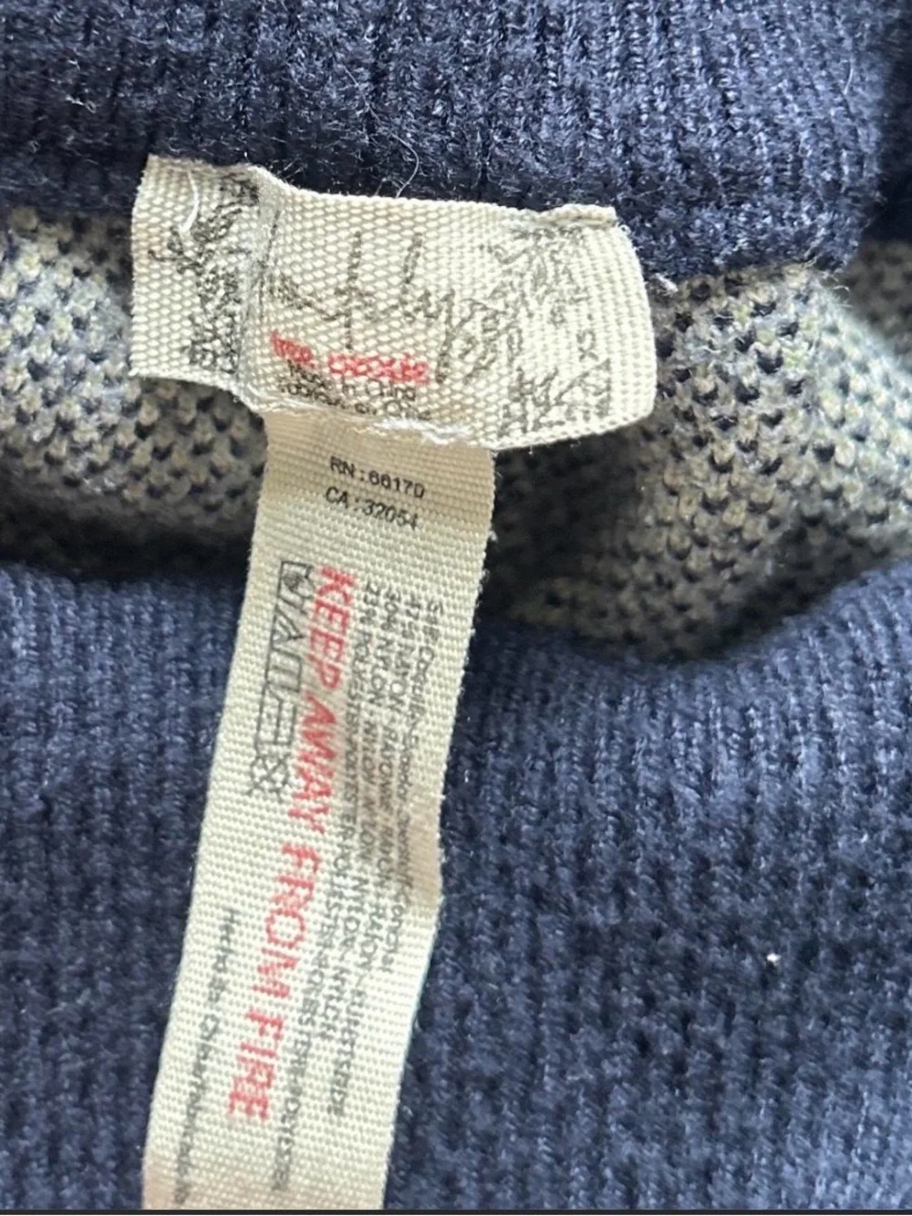 Free People Navy and Light Blue Patterned Knit Leggings